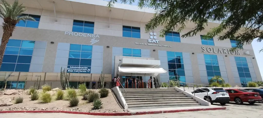 Fachada de la oficina SAT en Mexicali