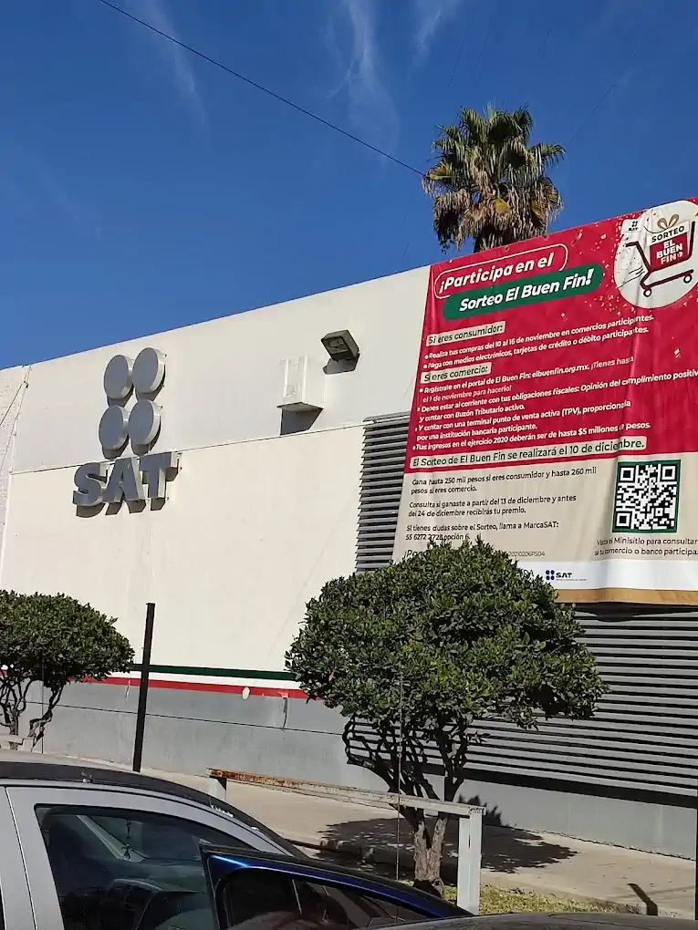 Fachada de la oficina SAT en Playas de Rosarito